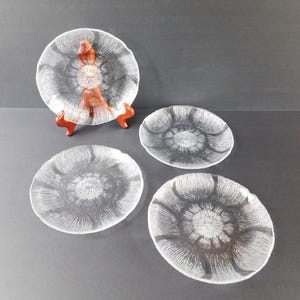 Set of 4 Discontinued Arcoroc Fleur 7 1/2 Inch Salad Plates, Made in France