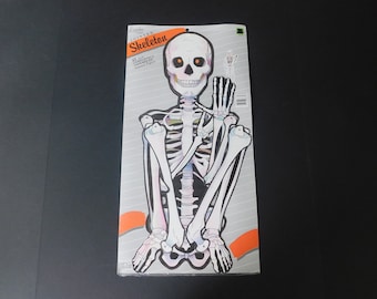 One NOS Eureka 45 Inch Jointed Skeleton, Halloween Die Cuts Skeleton, Halloween Decoration
