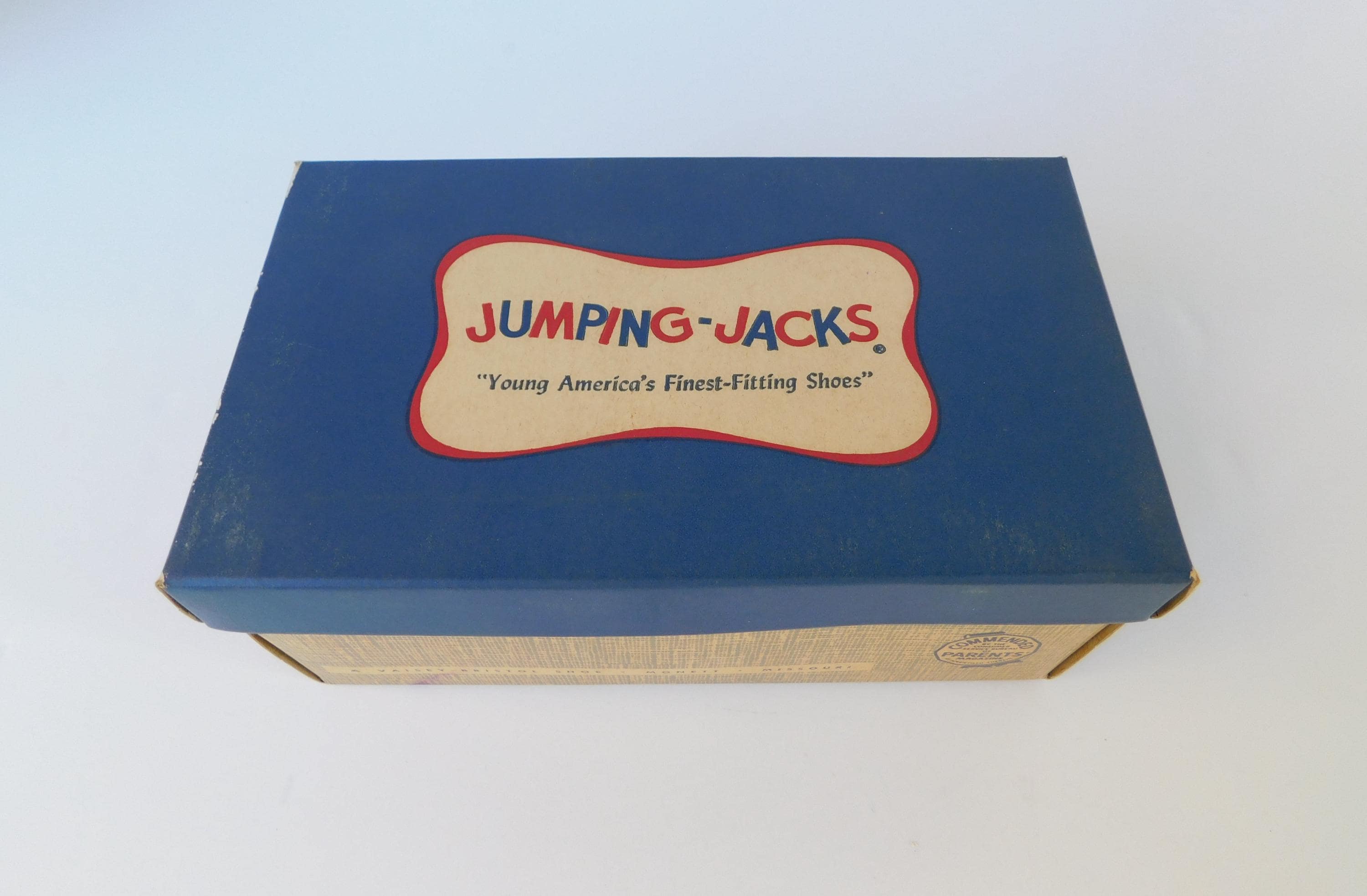 Vintage Mid Century Jumping Jacks Shoe Box, Vaisey Bristol Shoes
