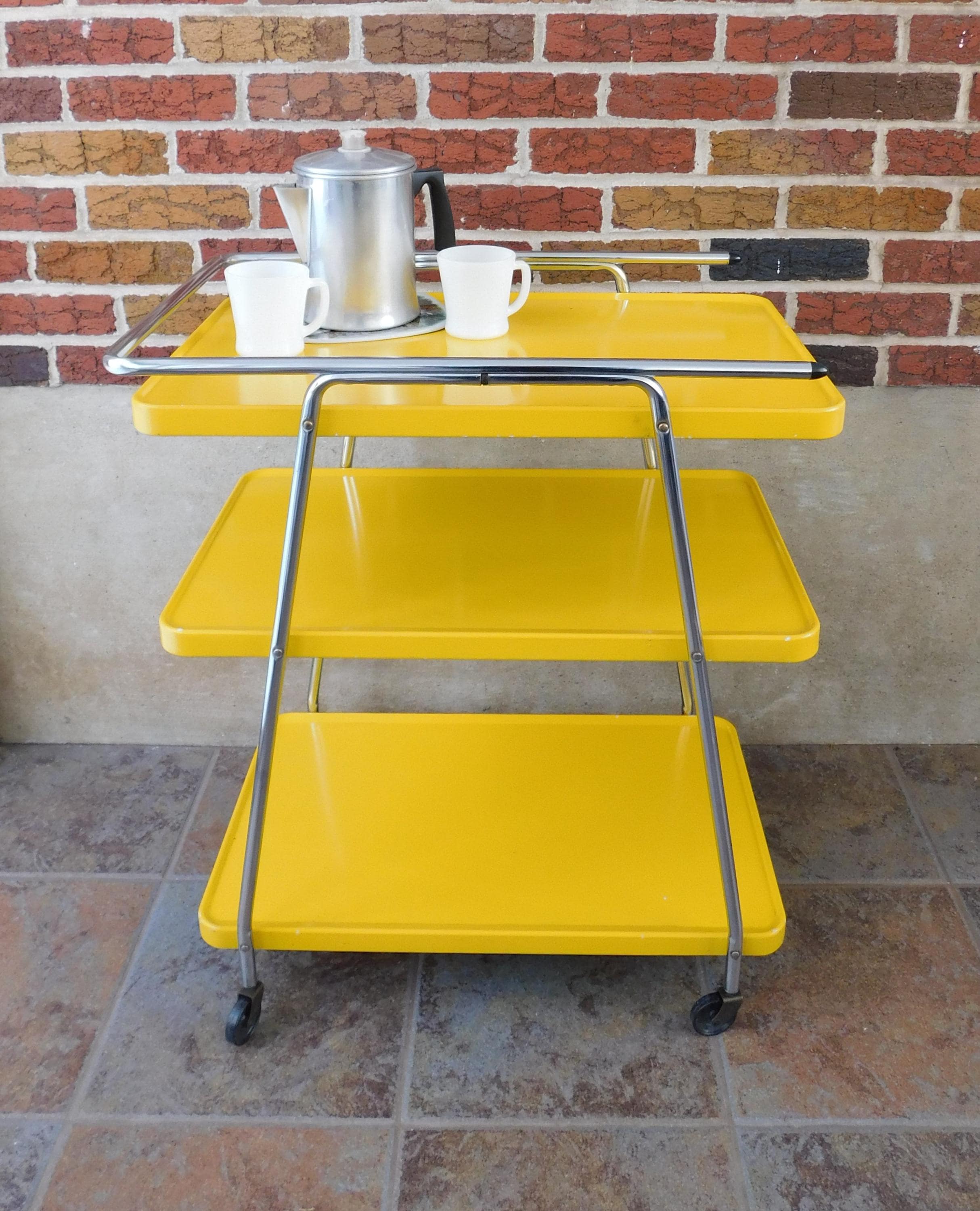 Vintage Mid Century Cosco Cart, Bar Kitchen or Utility Cart - Etsy