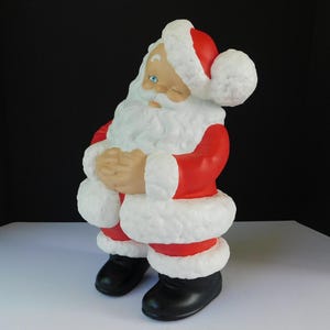 Large Vintage 14 1/2 Inch Atlantic Mold Ceramic Winking Santa, Christmas Decor, Holiday Decoration, Kitschmas
