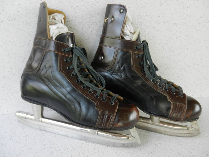 Mid Century Daoust Leather Ice Hockey Skates Tube Skates Ice Etsy