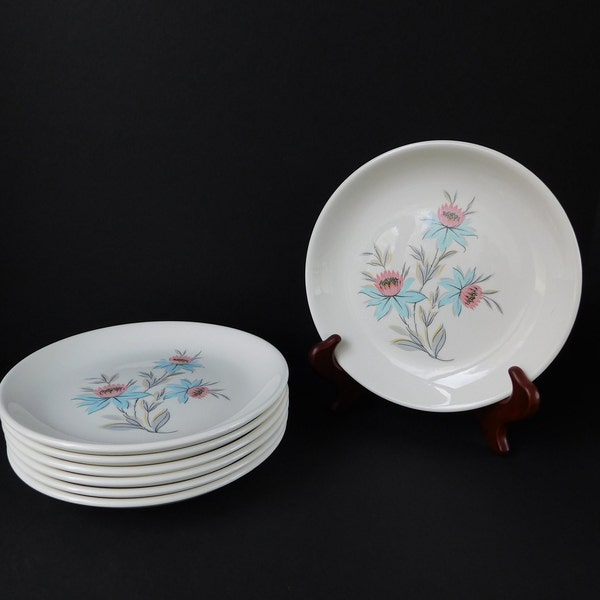 Set of 7 Mid Century Steubenville Fairlane Salad Plates, 6 1/4" Plates
