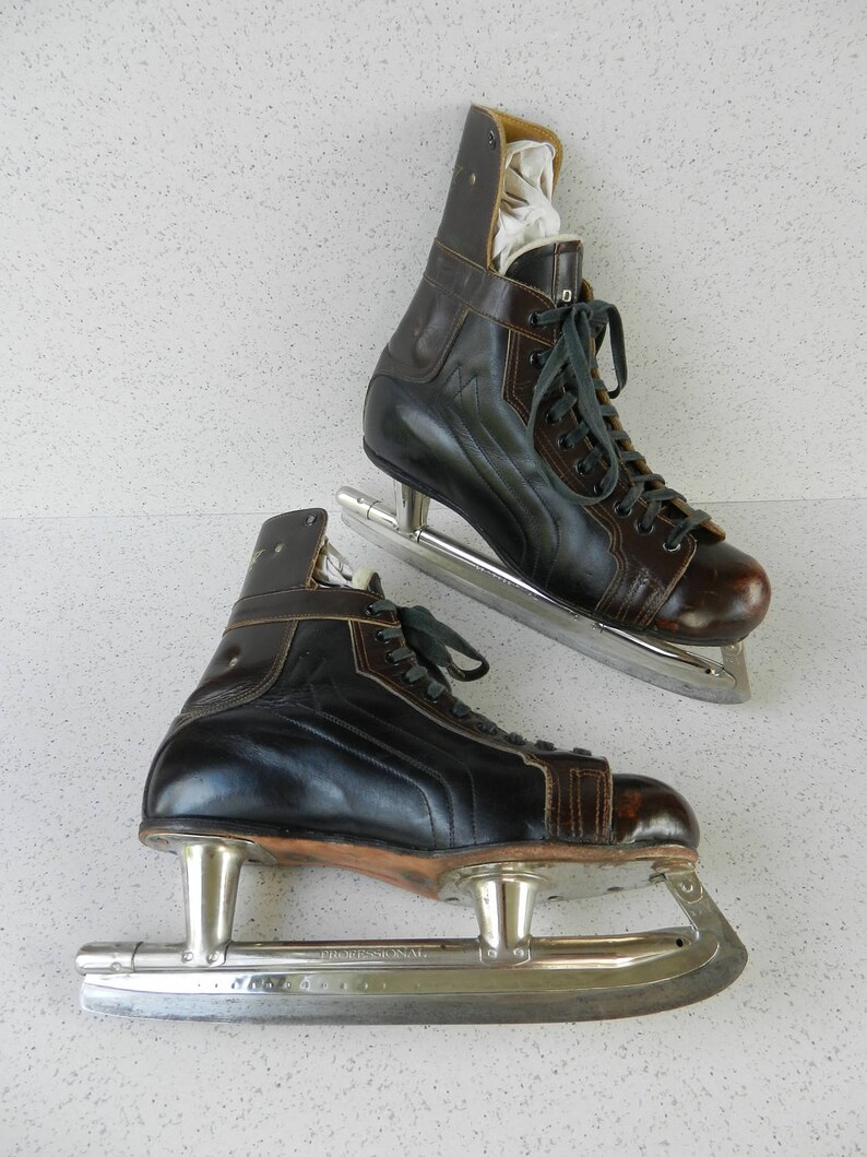 Mid Century Daoust Leather Ice Hockey Skates Tube Skates Ice Etsy