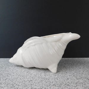 Vintage Conch Shell Ceramic Planter, Beach or Coastal Home Decor, Nautical Decor, Indoor Planter