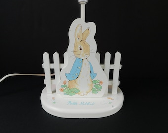 Tested and Working Vintage Peter Rabbit Lamp with Night Light, Nursery or Child's Room