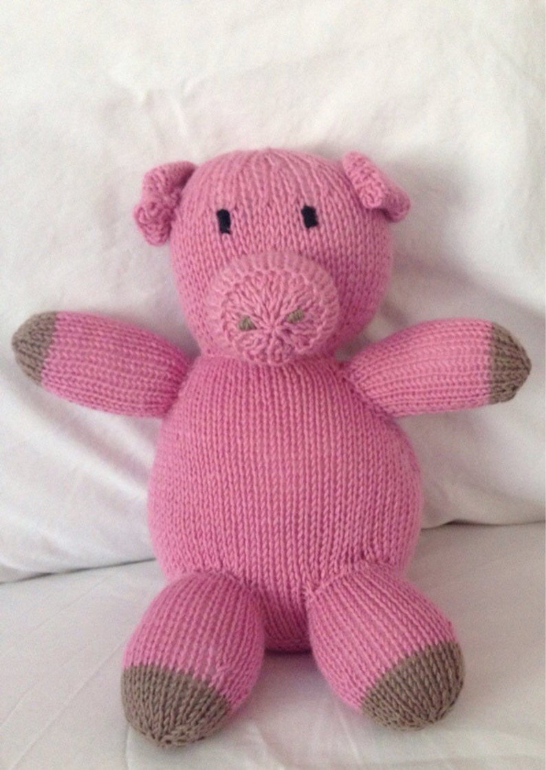 Knitted toy Pig soft toy plush toy/animal for baby or child Etsy