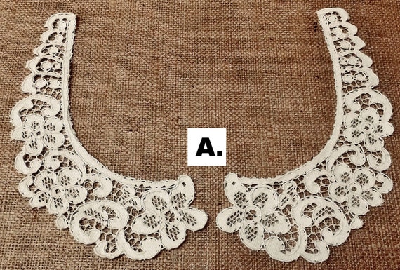 4 Pairs Of Ivory Vintage Raschel Lace Collars With Free Etsy