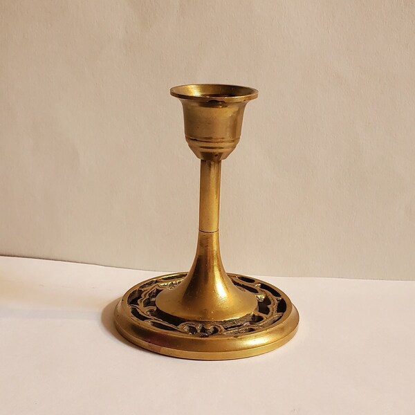 Vintage Brass Candle Holder Home Decor Candles Gifts Small Beautiful Eclectic Collectible Housewares