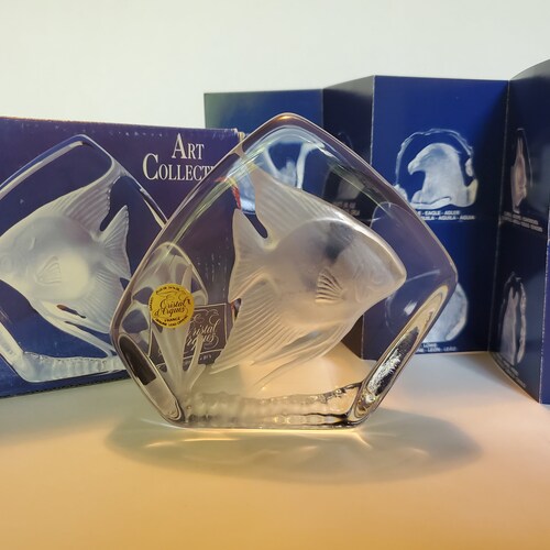 Vintage Cristal shops d'Arques Art Collection Lead Crystal Exotic Fish Marine Ocean Aquatic Art Rare French Collectible Crystal Figurine
