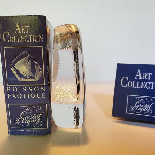Vintage Cristal shops d'Arques Art Collection Lead Crystal Exotic Fish Marine Ocean Aquatic Art Rare French Collectible Crystal Figurine