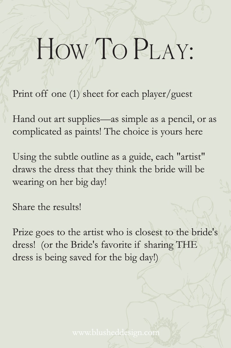 Unique Bridal Shower Game with CURVY BRIDE Bridal Shower Game Wedding Shower Game Guess the Dress Printable Game Instant Download image 7