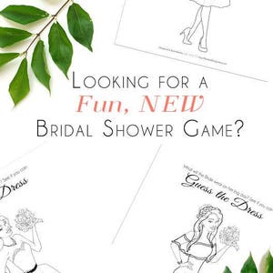 Unique Bridal Shower Game with CURVY BRIDE Bridal Shower Game Wedding Shower Game Guess the Dress Printable Game Instant Download image 5