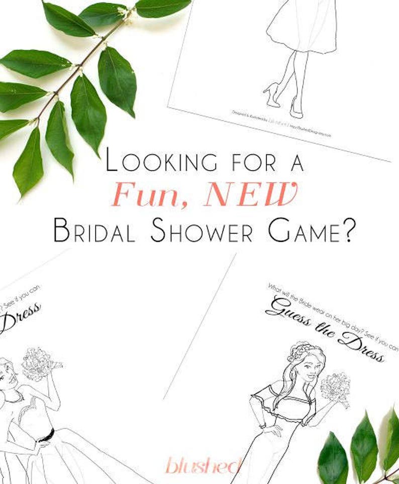 Unique Bridal Shower Game with CURVY BRIDE Bridal Shower Game Wedding Shower Game Guess the Dress Printable Game Instant Download image 5