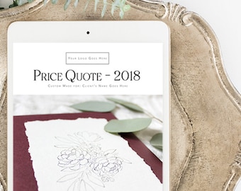 Price Quote Template for Wedding Stationery Designers - Project Proposal For Wedding Stationery Business - InDesign Template - DOWNLAOD
