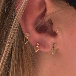 Teardrop Stud Earring – Gold Filled Tiny Drop Earrings – Minimalist Gold Stud – Single Earring