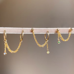 14K Gold Filled Earring Chains Attachment ⋆ Double Earring ⋆ Double piercing ⋆ Piercing Chains