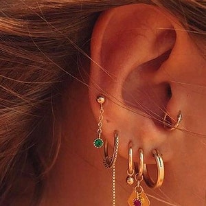 Chain Drop Earring – 14K Gold Filled Dainty Dangle Stud - Gold Chain Stud Earring - Stud with Chain Earrings