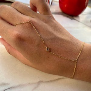 Pulsera de mano con cadena, pulsera de mano chapada en oro, cadena de mano chapada en oro, cadena de mano chapada en oro