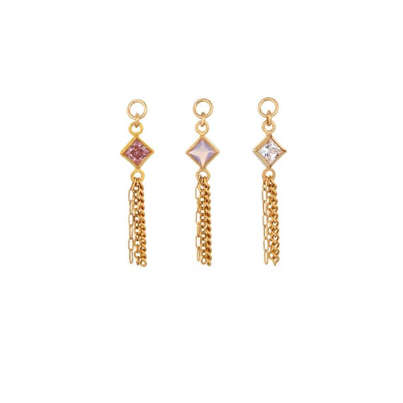 Rhombus Earring Charms, Ear Chain, Earrings Dangle, Earring Charms for Hoops, Helix Chain Earring, Chain Earrings