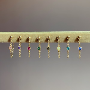 Chain Stud Earrings - Gold Chain Earrings - Chain Drop Earrings - Gold Filled Dangle Earrings