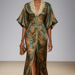 sultana wedding and evening dresses uk Embroidery Long Sleeve Green Bridal Dress main image 1