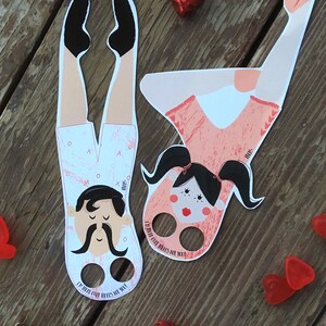 Instant Download DIY Valentine Cards. Finger Puppet. Valentine Acrobat Gymnast. Circus Finger Puppets. Clever cards. Kids Valentine