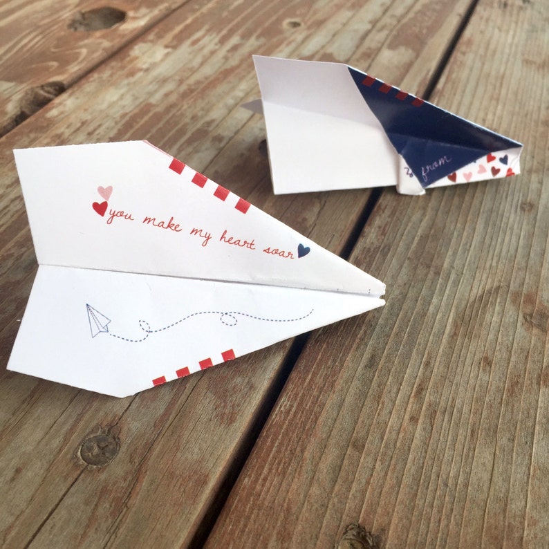 Instant Download- DIY Valentine Paper Airplane. Paper Planes. Kids Valentines Cards. Anniversary Card. Valentines Day Cards. Printable Card. 