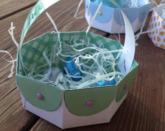 Instant Download- DIY Printable Easter Basket Gift Box. Paper Basket. Easter Craft Activity. Easter Gift Idea.  Last Minute Kids Activity.