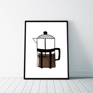 TÉLÉCHARGEMENT INSTANTANÉ - Français Presse - Français Presse, Décoration d’intérieur moderne, Design moderne du milieu du siècle, Français Presse Café, Café