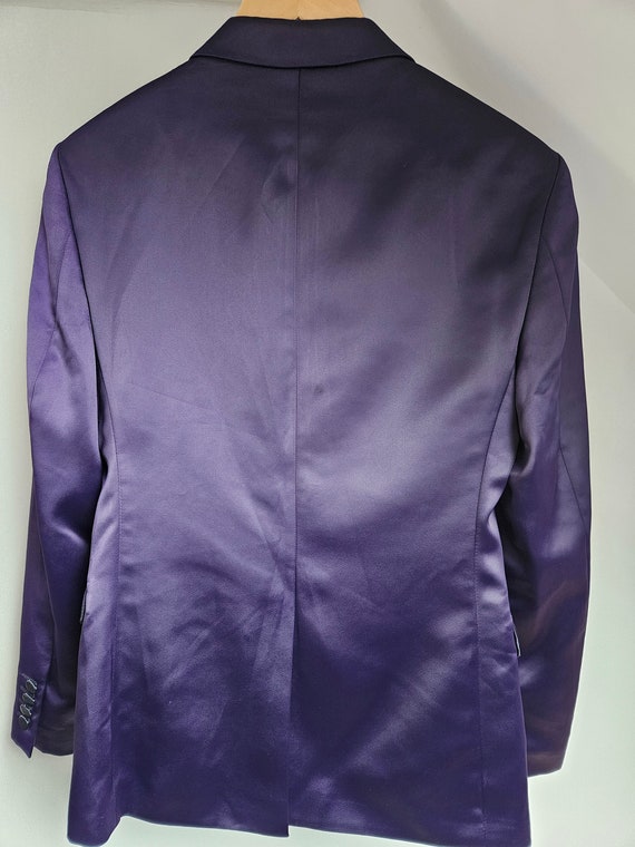Vintage Purple Satin Tuxedo Dinner Jacket 36" che… - image 2