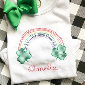 Shamrock rainbow embroidered outfit
