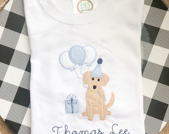 Birthday Puppy Applique Shirt