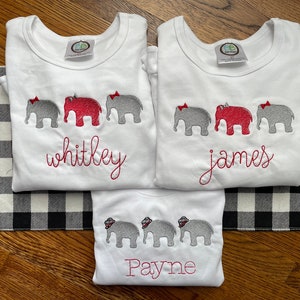 Elephant Trio Embroidered Shirt
