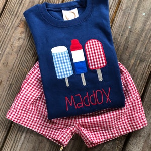 Patriotic Popsicle Trio Applique Shirt