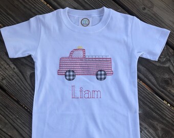 Firetruck Applique shirt