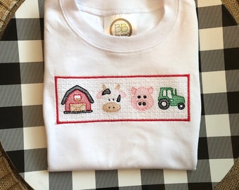 Faux Smocked Farm Animal Outfit