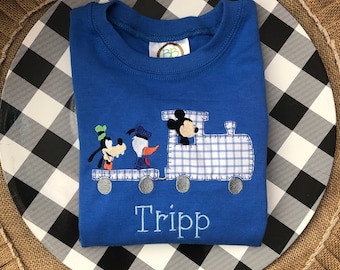 Mickey and Friends Train Applique Shirt