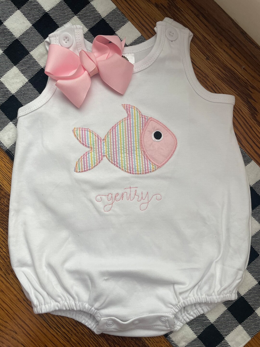 Baby Fish Applique Collared Dress