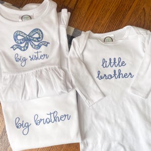 Big Sister/Little Brother/Sibling Announcement Applique Outfit