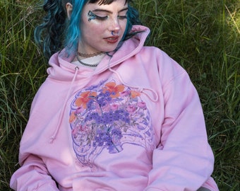 Goth Fairy Ribcage Sudadera con capucha Pastel Goth Soft Goth Kawaii Fairycore Cottagecore Ropa estética