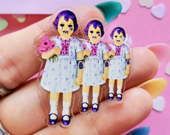 Creepy Cute Pin Badge Beetle Triplets Pin Pastel Goth Pin Badge Halloween Spooky Horror Pin Badge Goth Badge Kawaii Badge Stocking Filler