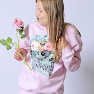 Pastel Goth Sweater Pastel Goth Clothing Pink Sweater Skull Sweater Pastel Grunge Cute Womens Clothing Oversized Sweater Grunge Clothing image 5