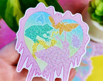 Bug Insect Holographic Sticker Bug Lover Frog Sticker Cute Sticker Pastel Glitter Sticker Kawaii Stationary