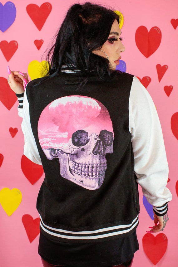 Kawaii Pastel Goth Skull Varsity Jacket Kawaii Pastel Goth Skull Varsity Jacket