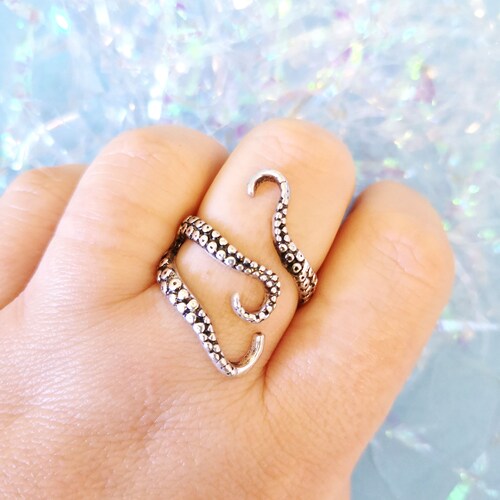 Octopus Wrap Ring Tentacles Kraken Pirate Sea Creature Gothic Jewellery