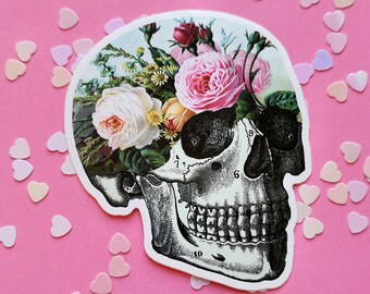 Floral Skull Sticker Secret Garden Pastel Grunge Planner Sticker Macbook Sticker Cute Stationary
