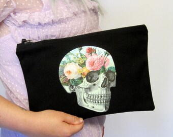 Schädel Clutch Tasche Anatomie Floral Clutch Geldbörse Pastell Goth Pastell Grunge Abend Tasche gehen aus Tasche