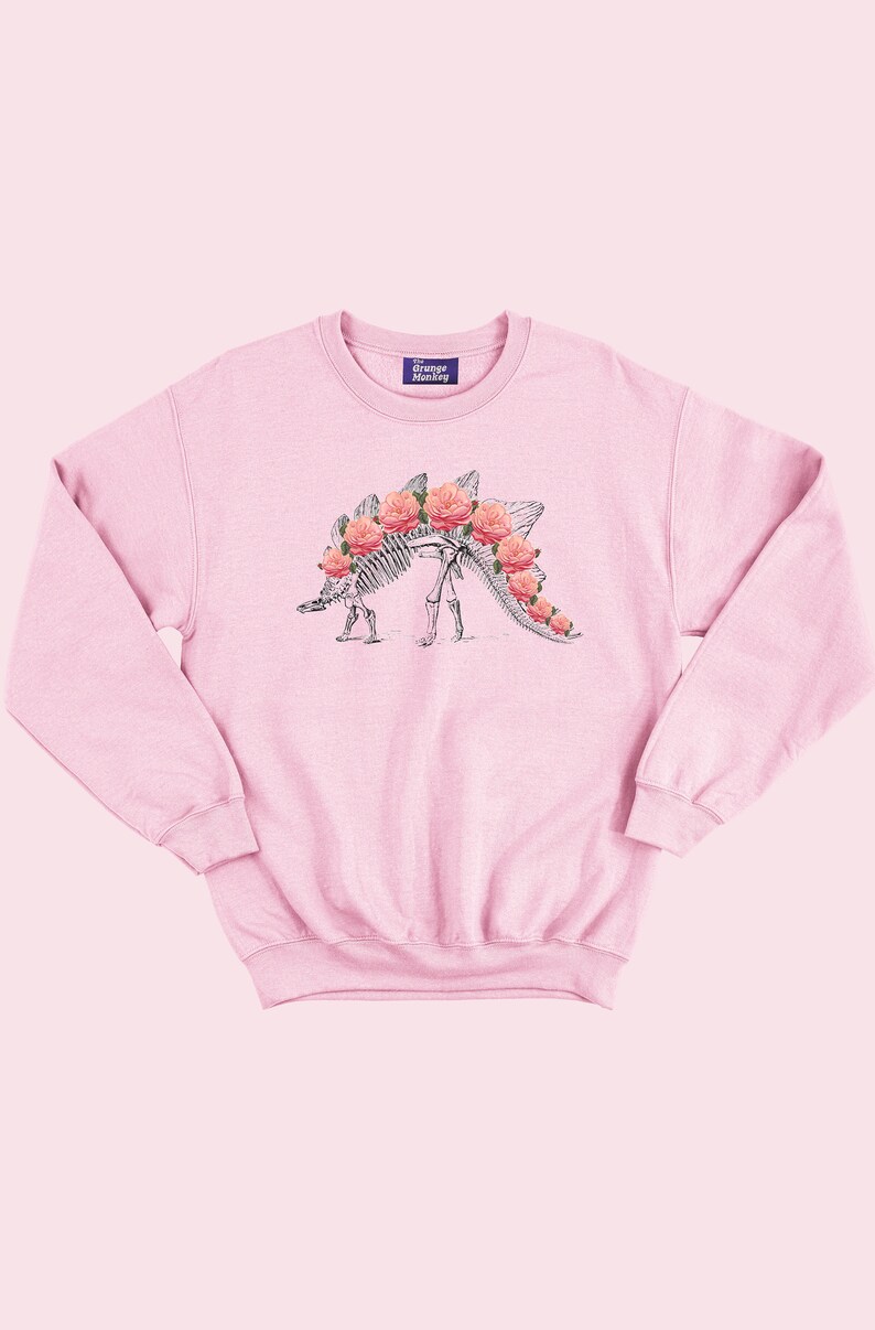Dinosaur Baby Pink Sweater Oversized Jumper Stegosauraus Etsy