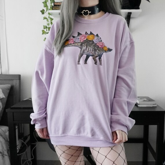 pastel dinosaur sweater